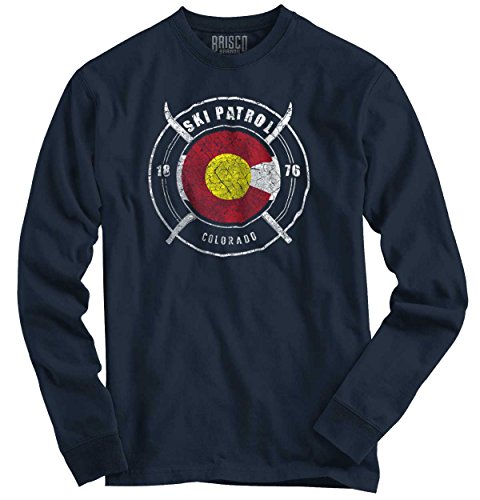 Classic Teaze Colorado Flag Ski Patrol Skiing Snow Winter Mountain State US Long Sleeve T-Shirt