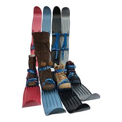 TEAM MAGNUS Kids Skis w/Quality Buckled Straps – 65cm Plastic Mini Snow Skis to Build Cros ...