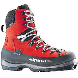 Alpina Sports Alaska Heat Heated Leather Backcountry Cross Country Nordic Ski Boots, Euro 46, Red