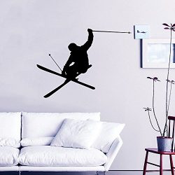 Downhill Skiing Wall Decal Vinyl Stickers Decals Home Decor Skier Snow Freestyle Jumping Extreme ...
