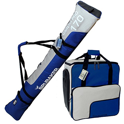 BRUBAKER Superfunction – Combo Ski Boot Bag and Ski Bag for 1 Pair of Ski up to 170 cm (66 ...