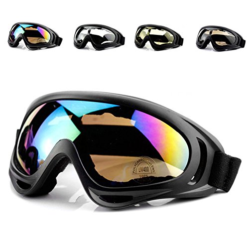 Ski Goggles,NACOLA Motorcycle Goggles Ski Glasses Smoke Lense Sunglasses,Black Frame