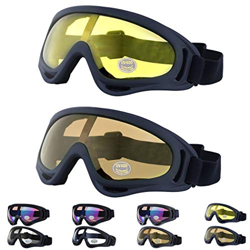 Outgeek Ski Goggles, 2-Pack Skate Glasses with UV 400 Protection Windproof and Dustproof for Sno ...