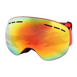 LITFAD Ski Snowboard Revo OTG Goggles – Frameless Anti-fog 100% UV400 Protection Magnet De ...