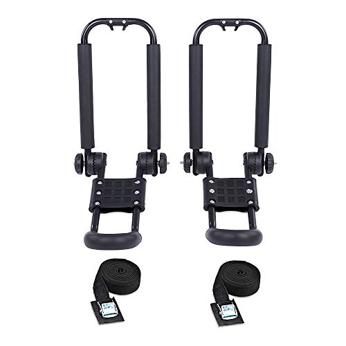 AA-Racks J-Bar Rack Roof Top Mount,Folding Carrier for Your Canoe, SUP and Kayaks on SUV Car Truck