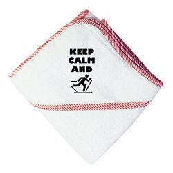 Cute Rascals Keep Calm And Ski Cross Country Cotton Baby Hooded Towel Red