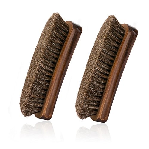 Horsehair Shoe Brush, IGIYI Brown Horse Hair Shoe Shine Brushes, Horse Bristle Cleaning & Po ...